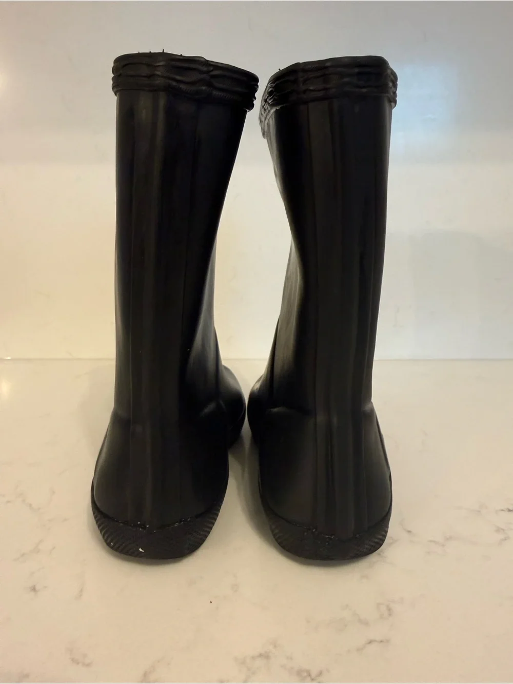 Hunter Black Rain Boots with Red Logo Trim